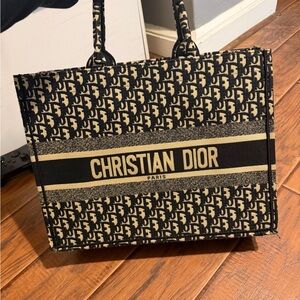 Dior Black and Cream Tote Bag